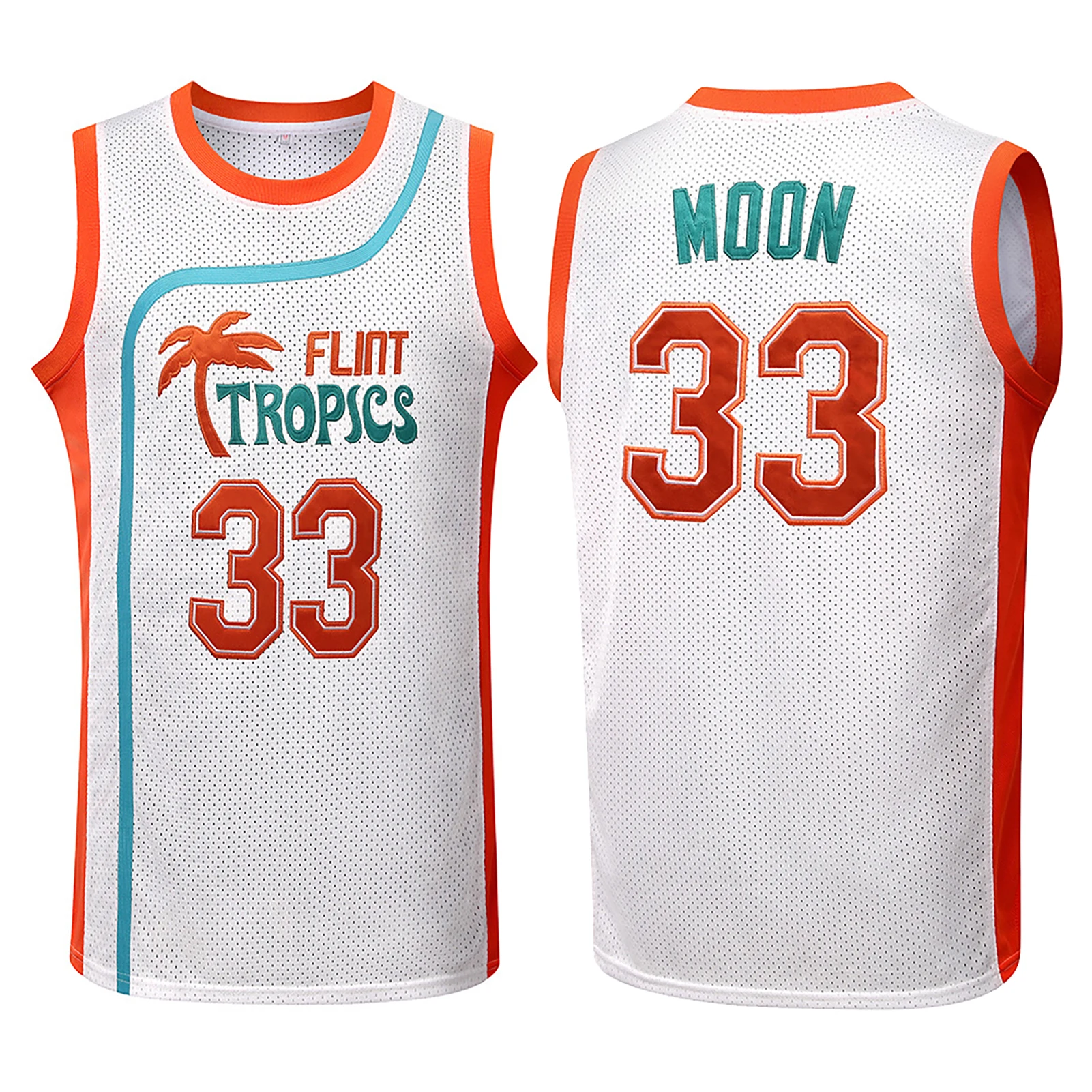 Jackie Moon Jersey 33 Flint Tropics Basketball Jersey 7 Coffee Black Jersey  Sports Shirt 11 Ed Monix Movie Mens Jersey Cosplay