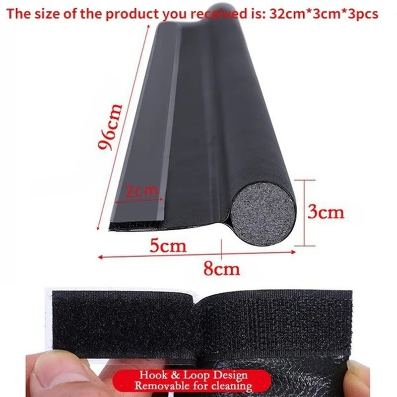 DIY Single Side Door Seam Draft Stopper Adjustable Wear-resistant Leather Door Seal Strip Household