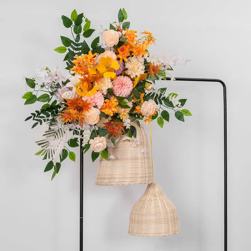 

New Silk Flower Wedding Decoration Artificial Flower Arch Wrought Iron Shelf Round Pavilion Square Pavilion Decoration