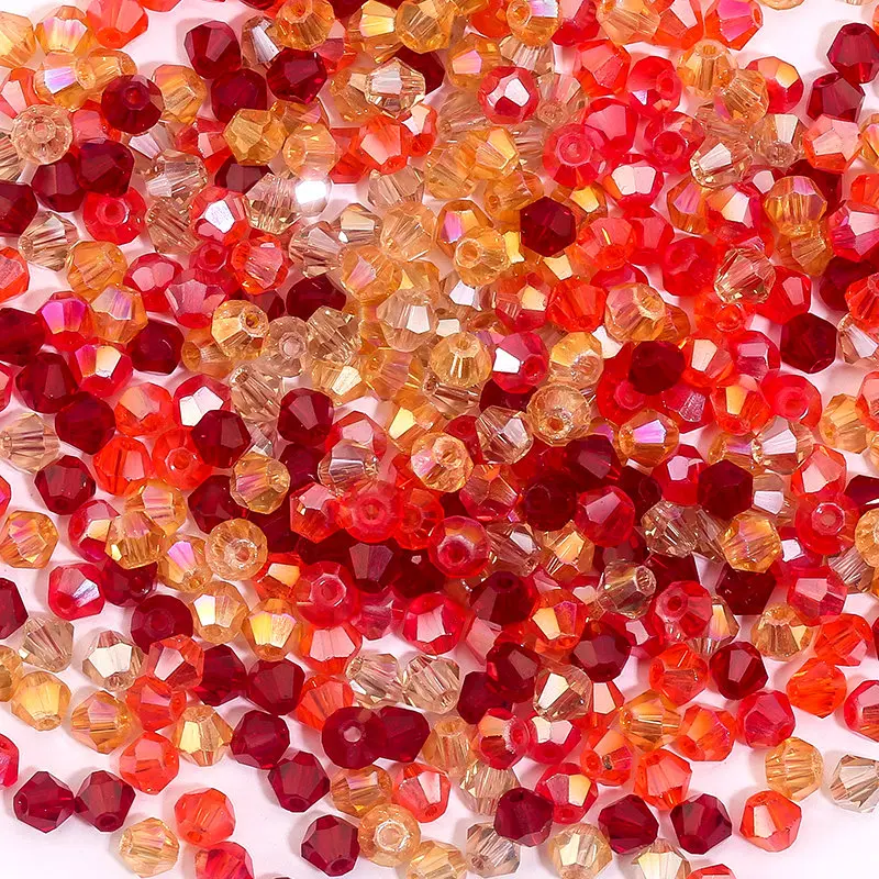 100Pcs 4MM Faceted Crystal Glass Bicone Beads for Jewelry Making and DIY Crafts