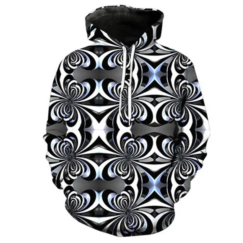 thumbnail image 1 of Sudadera con capucha hipnótica Vertigo en blanco y negro con impresión 3D para hombre, sudadera con patrón colorido, sudadera unisex divertida de manga larga, sudaderas con capucha, 1 of 5