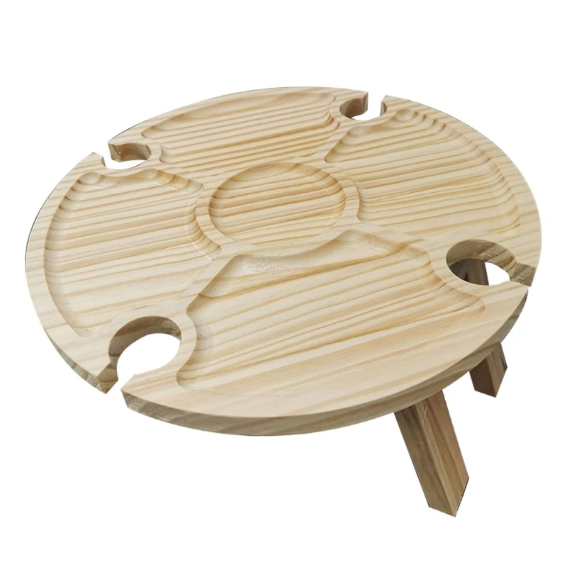 

Outdoor Folding Table Wooden Wine Glass Rack Holder Cheese Board