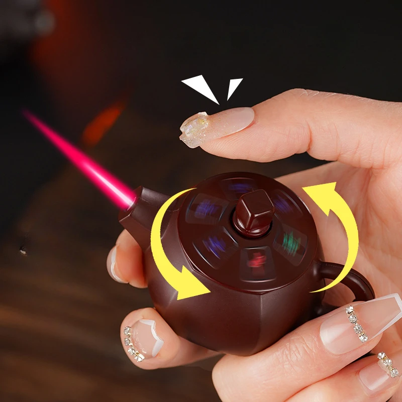 2024Creative Gas Lighter Cigarette Accessories Windproof Mini Relieve  Stress and Play with A Lighter Pot Shaped Design Lighters