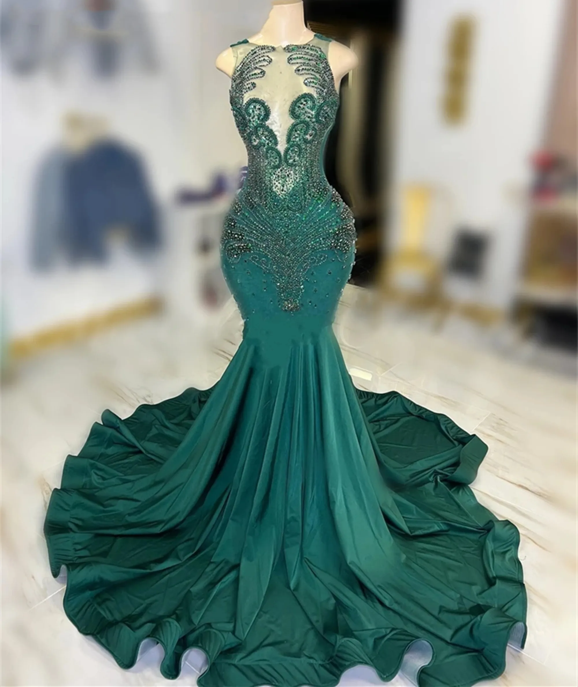 Emerald Green Mermaid Prom Dress,Sexy Evening Dress Y1829 – Simplepromdress