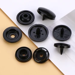 Versatile Black and White Plastic Snap Fasteners for Garments and Home Textiles (Black)