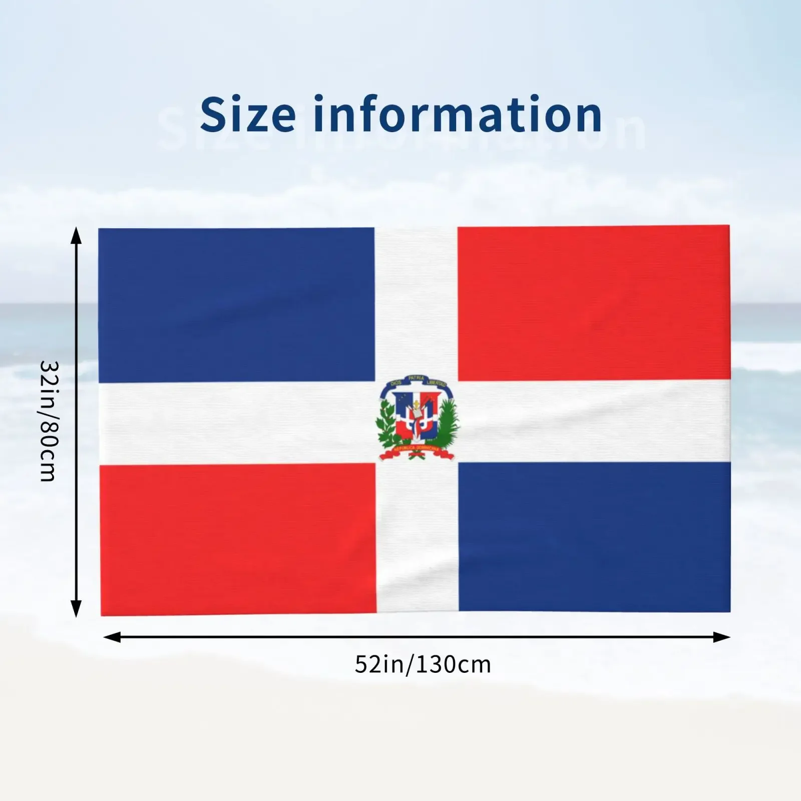 Dominican Republic Flag Print Quick-Dry Beach Towel Absorbent Soft Cozy Beach Towels for Adults Kids 80x130cm 2