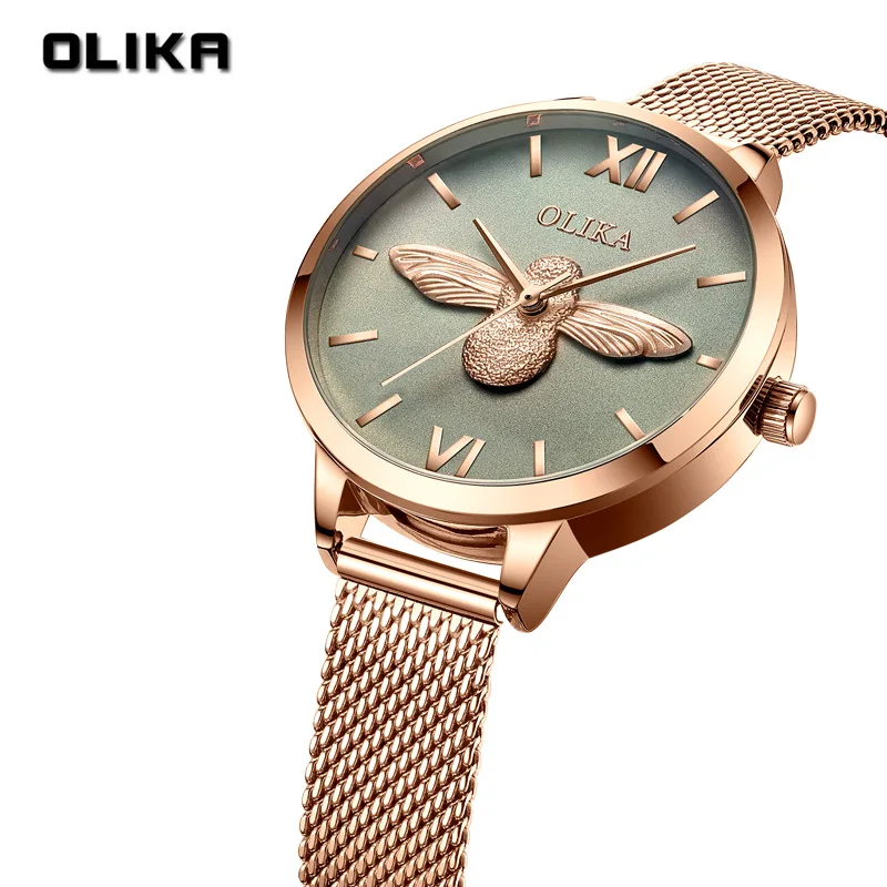 

Women Watches Bee Dial Fashion Waterproof Movement Watch for Female Stainless Steel Band Clock Women's Wristwatch Reloj Mujer