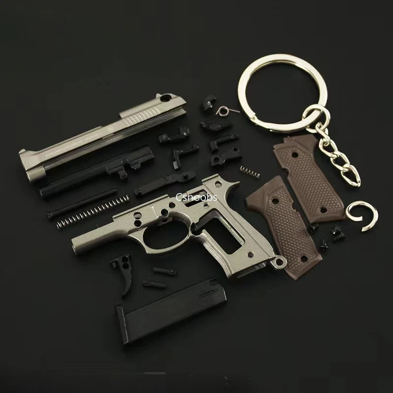 Mini portachiavi Gun Fidget Toy BERETTA 92F Bright Silver M1911 All Metal  Gun portachiavi pistola portatile Shell Ejection smontare - AliExpress