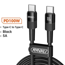 High - Power 100W USB - C to USB - C Fast Charging Cable, 1M/2M Length - 1m (100W Black)
