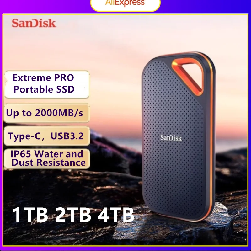 SanDisk 1TB SSDE81 Extreme PRO Portable SSD 2TB 4TB Up to 2000MB/s