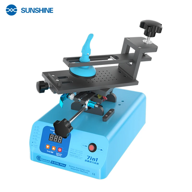 SUNSHINE 918L Plus 7in1 Rotate Hot Plate Flat Screen And Edge Screen Separator Machine For iPhone Samsung LCD Cured LCD Repair