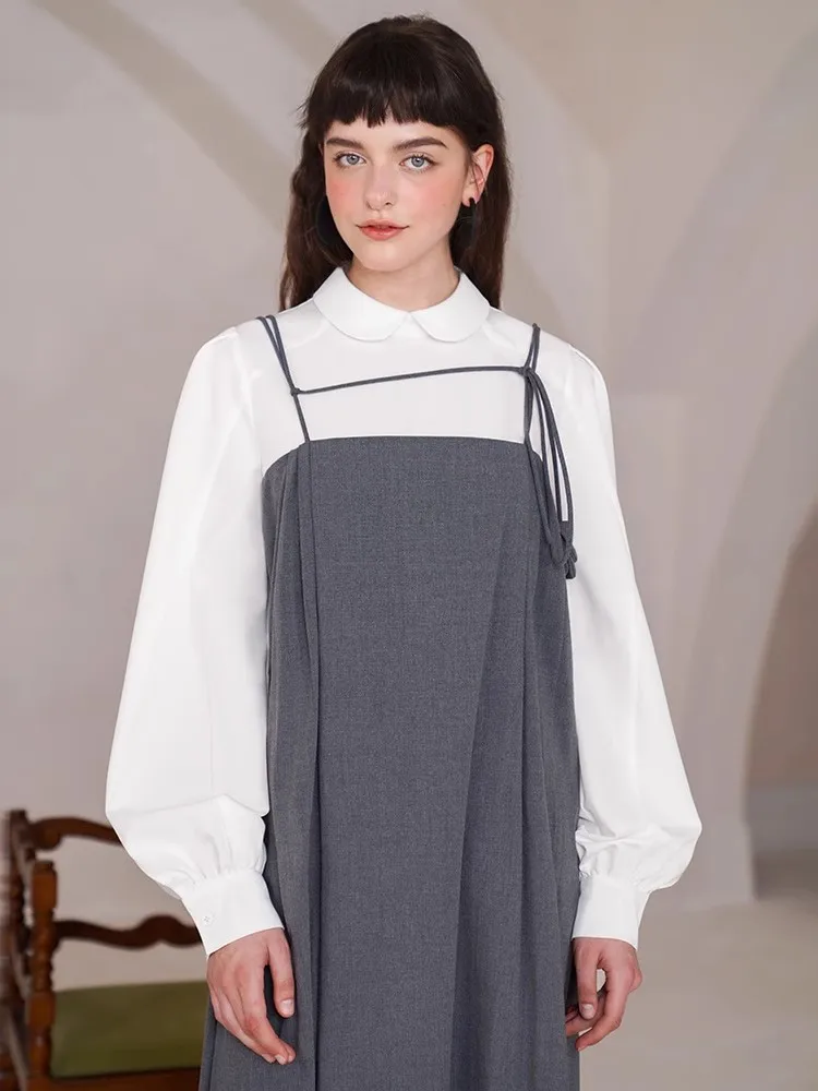 

Women's Sleeveless Monochromatic Dress, Simple Design, Spring and Autumn, New Arrival