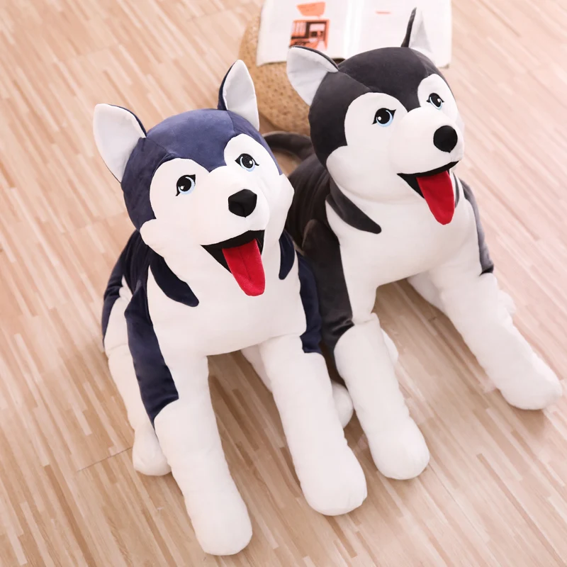 New 60cm/90cm Kawaii Husky Soft Plush Dog Dolls Stuffed Animal Kids Toys Simulation Husky Christmas Gifts Birthday Brinquedos