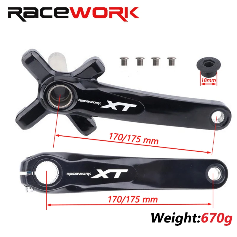 RACEWORK XT Bicycle Crank 104BCD Aluminum Alloy MTB Bike Crankset