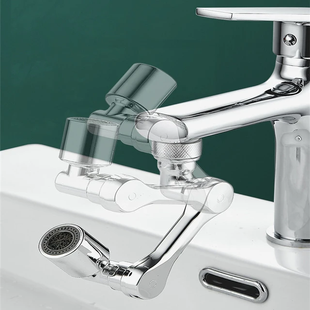 1080° Universal Rotation Faucet Sprayer Head Dual Effluent Washbasin Kitchen Robot Arm Extension Faucets Aerator Bubbler Nozzle 4