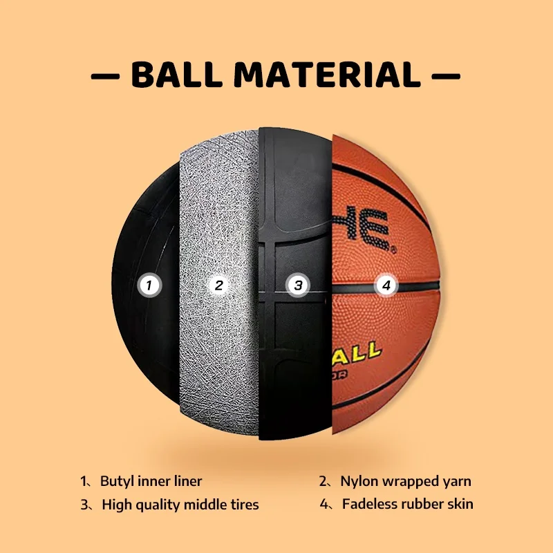 Basketball Ball Size 3 Size 5 7 Kids Youth Adult (With Free Pin、 Net、Pump)