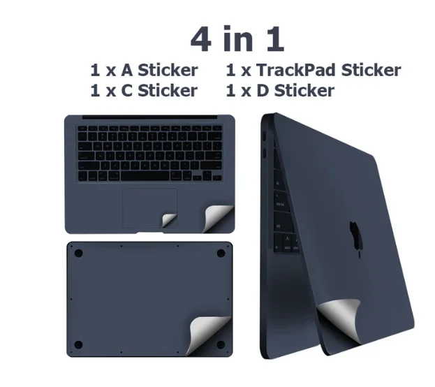 Для MacBook 2023 Air 15 A2941 13 M2 A2681 Pro 14 16 M3 наклейка защитная пленка для рук защитная крышка для отдыха + трекпад/корпус Защитная кожа 1