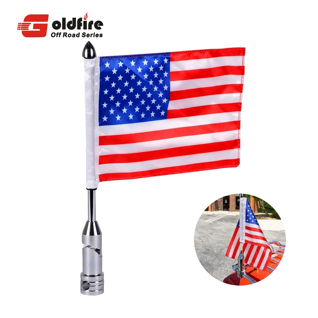 Universal Motorcycle Flag Pole 6.7x10 Foldable Rear Luggage Rack  Adjustable Pole Mount For Harley Dyna Street Glide Road King - AliExpress