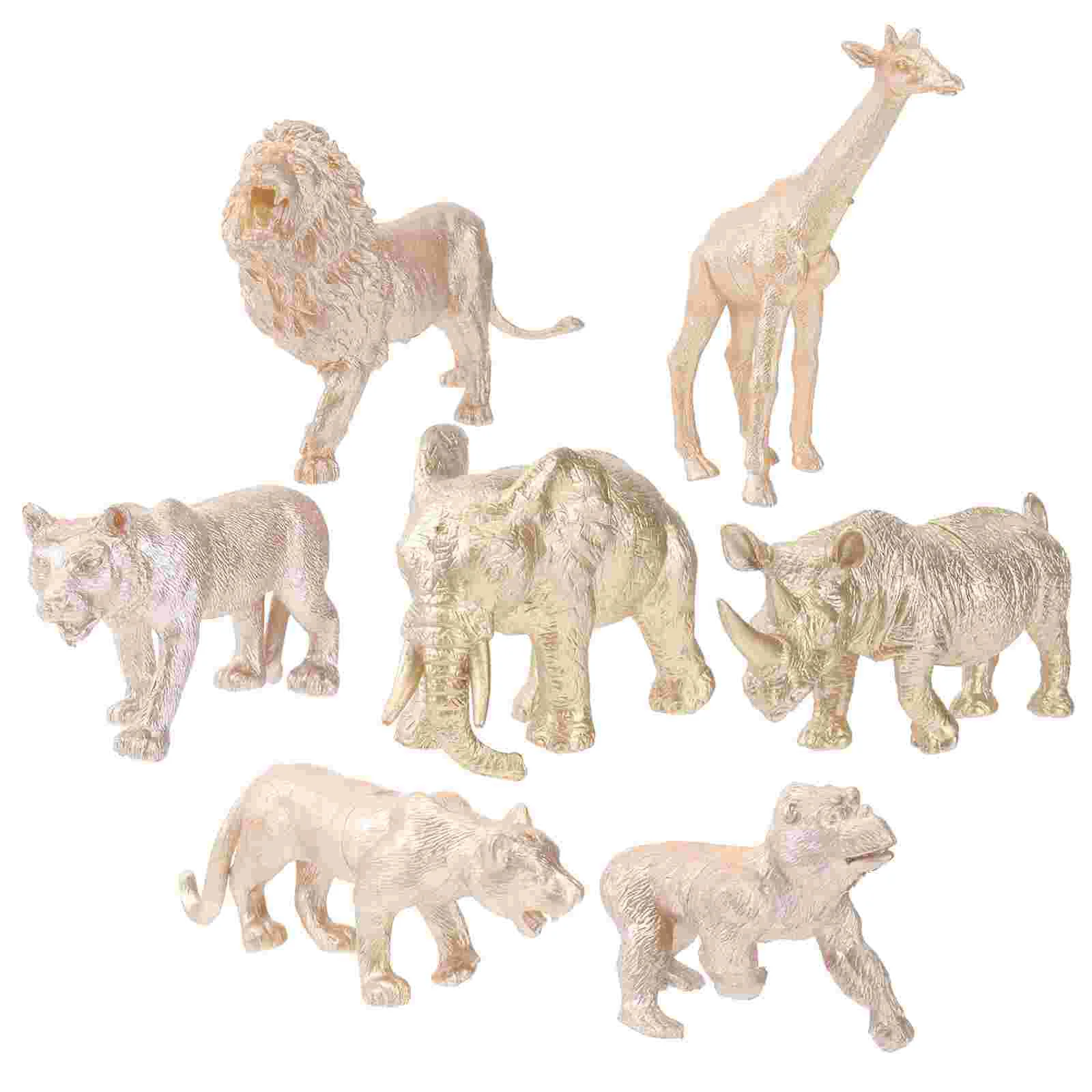 

1 Set/ 7pcs Zoo Figurines Toys Jungle Animals Toys Set Realistic Animals Figures Playset