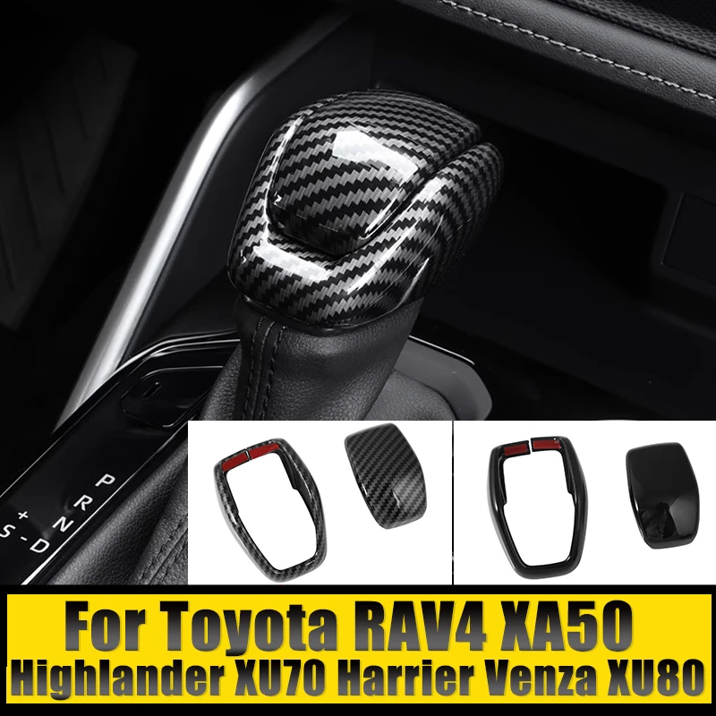 Gear shift knob cover for Toyota RAV4 XA50 Highlander Kluger XU70 Harrier Venza XU80 Hybrid Century Crown S220 ABS
