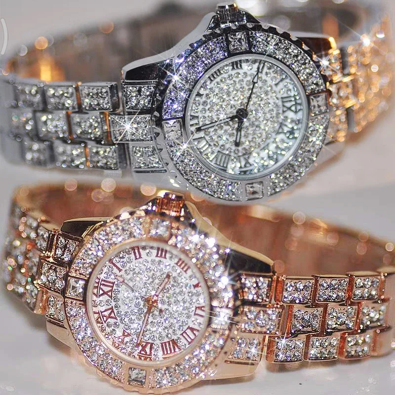 JewelryWe Orologio da polso da donna al quarzo, cinturino in pelle, del quadrante rotondo, Stella,senza numero,Orologio alla Moda,Regalo perfetto