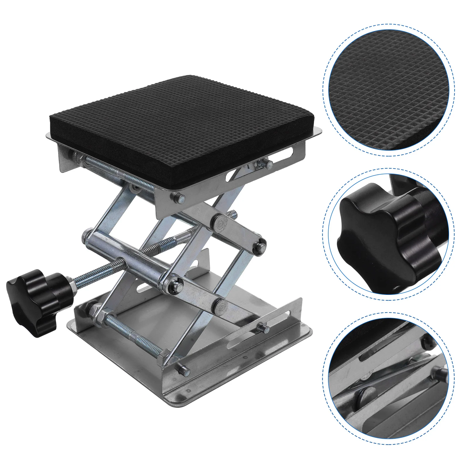 Stainless Steel Support Platform Laboratory Lifting Crane Jack Stand Lift Table Scissor Jack Manual Control Adjustable Height