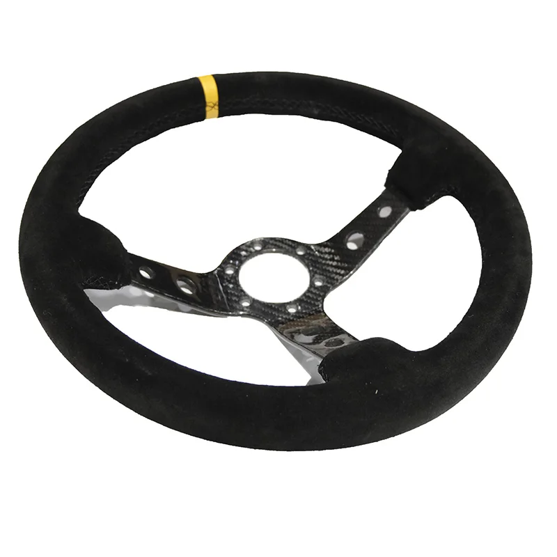 

13 Inch 340MM Car Steering Wheel Suede+Carbon Fiber Support Drift Racing Game Steering Wheel Universal For Racing