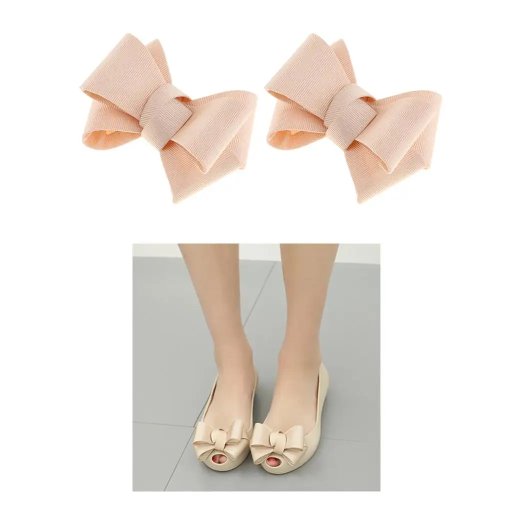 2pcs Simple Bow Shoe Clips Wedding Shoes Buckle Clip Prom Shoe Charm Accessories