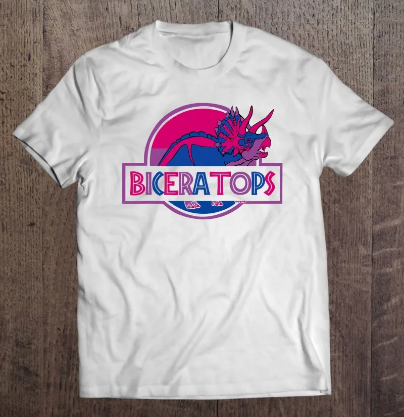 Бисексуальные футболки Biceratops с изображением динозавра ЛГБТ гордости месяца