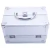 SM-2176 Silver Aluminum Makeup Train Case Jewelry Box Organizer with Mirror - 9x6x6 Cosmetic Storage 2