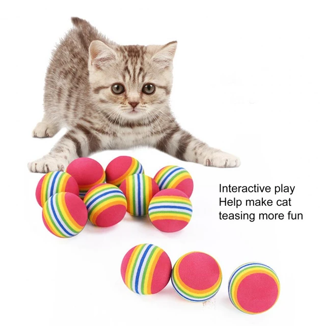 Balle en éponge écologique pour animal de compagnie, jouet coule coloré, balle  pour chaton attrayant, boule en OligFoam souple, accessoire pour chat -  AliExpress