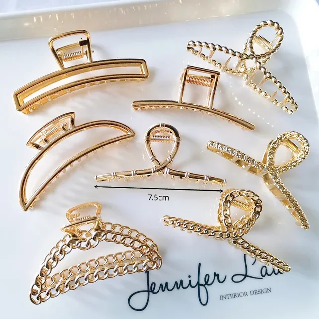 1 Piece Fashion Simple Wild Geometric Hair Claw Headpiece for Women Girls Hair Crab Metal Hair Clip Claw Accessories Headpiece