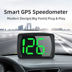 Y03 GPS HUD Digital Speedometer Car Head Up LCD Display KMH Reminder Meter Electronics Accessories Big Font Speed for All Cars