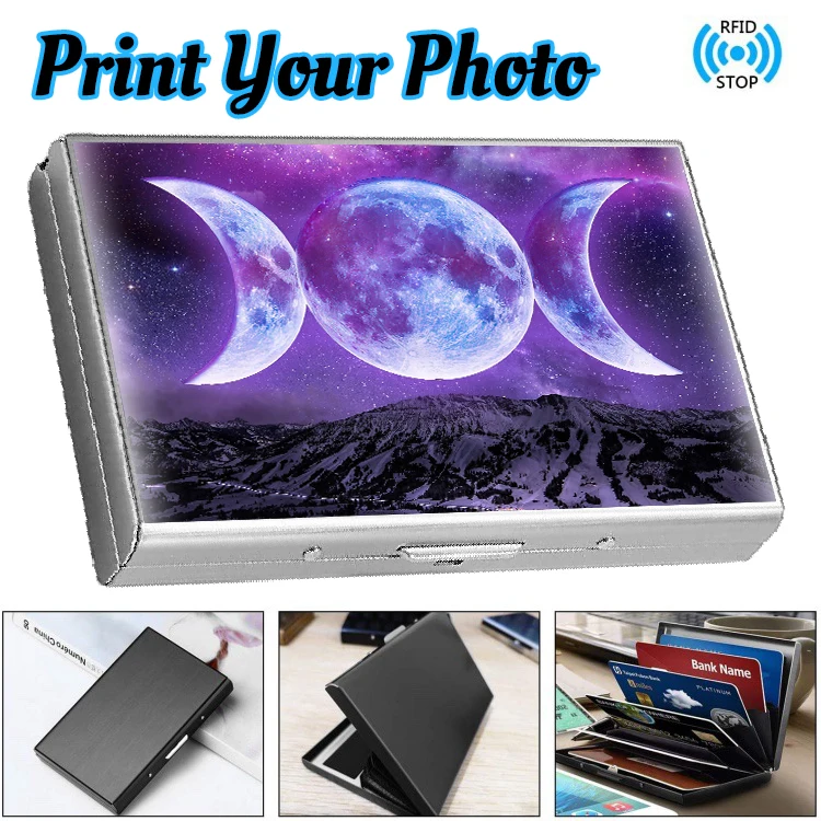 

Держатель для кредитных карт RFID, металлический кошелек из нержавеющей стали, тонкий защитный держатель для кредитных карт, визитница для женщин или мужчин