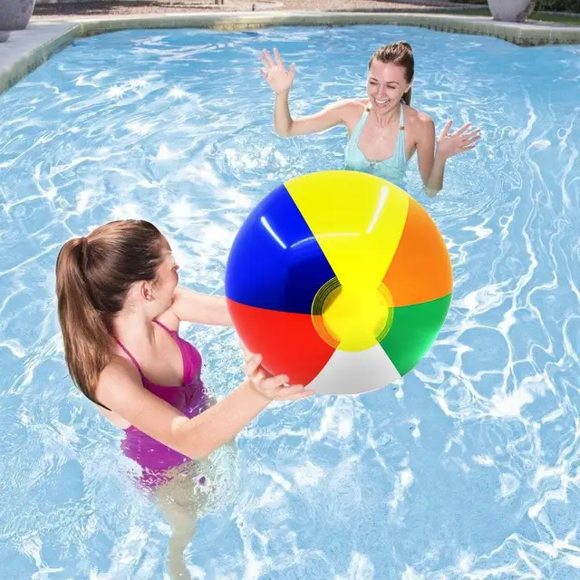 1pcs Outdoor Toys Summer Beach Ball Toys Inflatable Balls Pool Party PVC Water Colored Balls Holiday Swimming Pool Party Toy 2