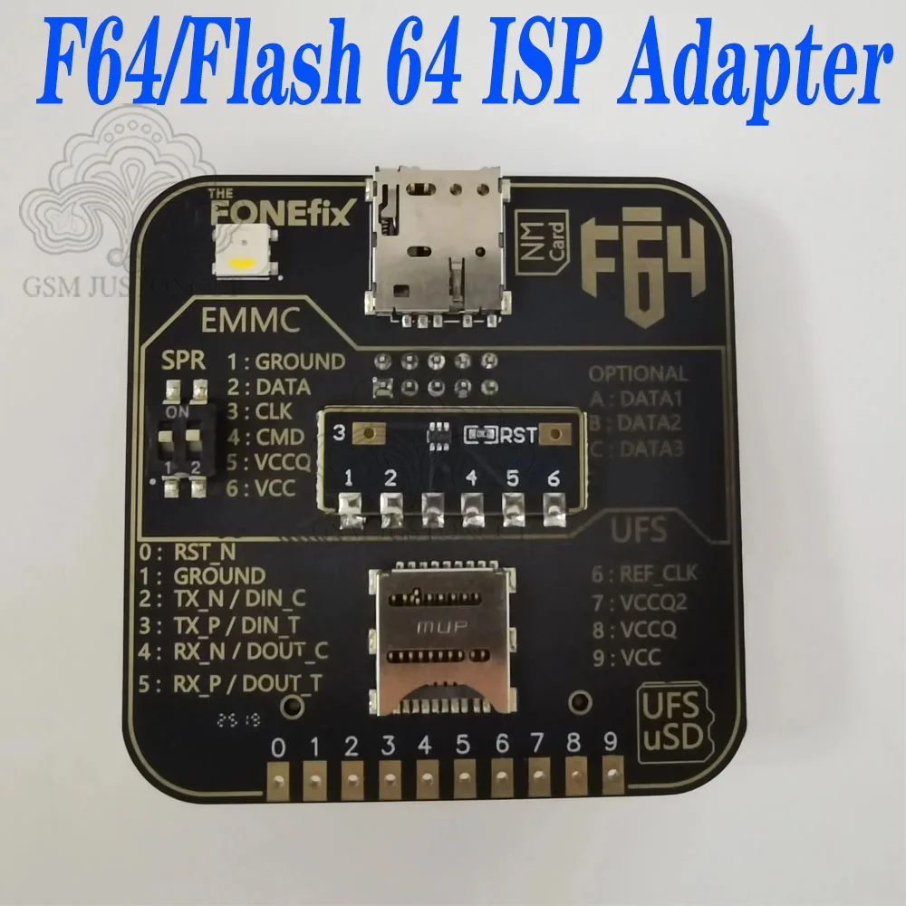 최신 수정된 저항 버전, 최신 F64 플래시 64 UFS eMMC ISP 어댑터, 플래시 64 라이트 울트라 툴 박스용