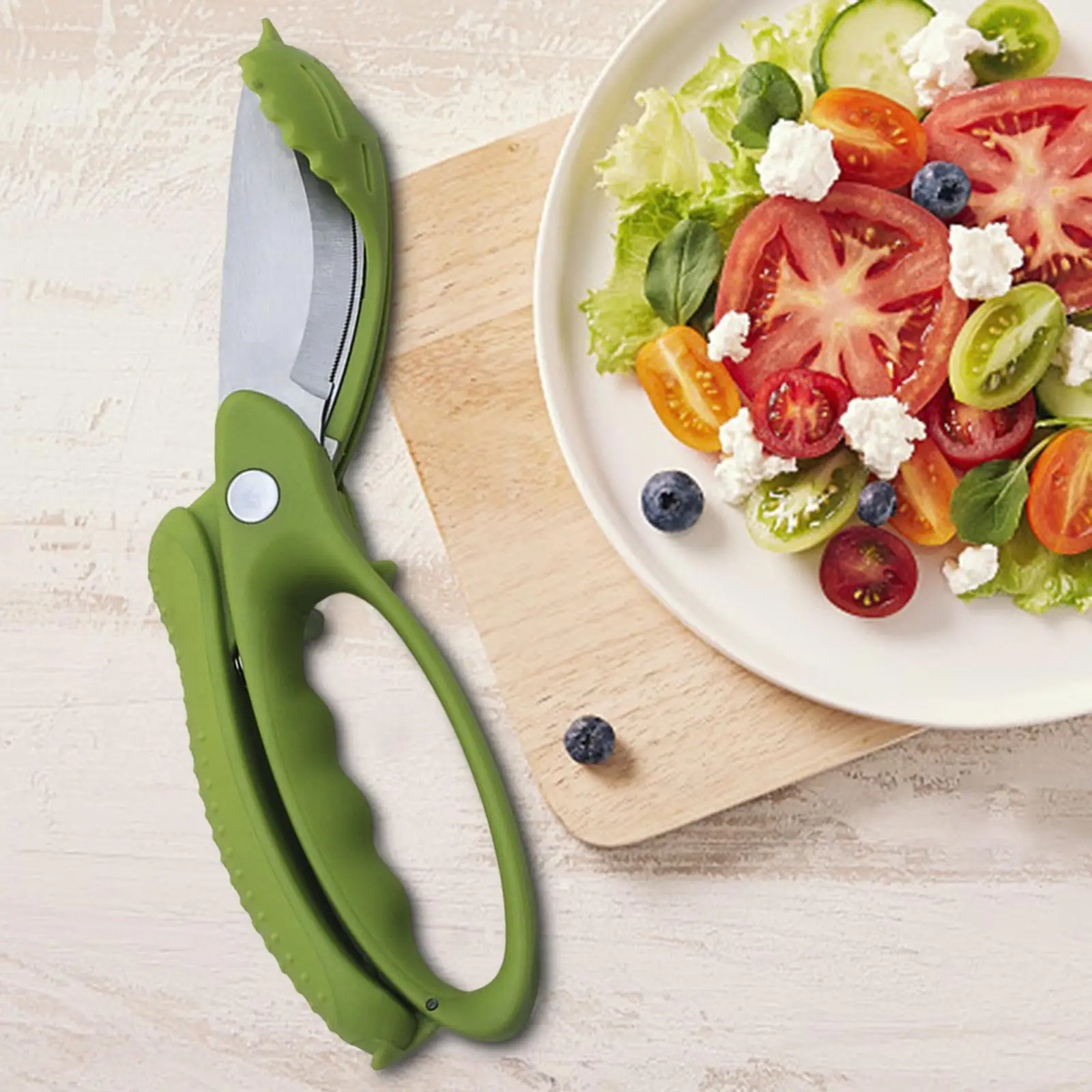 SaladChopperScissorsLettuceChopperStainlessSteelSaladCutting