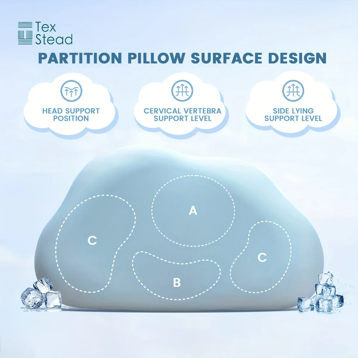 1 Pc The Cloud Orthopedic Memory Foam Pillow- Washable Cover 3
