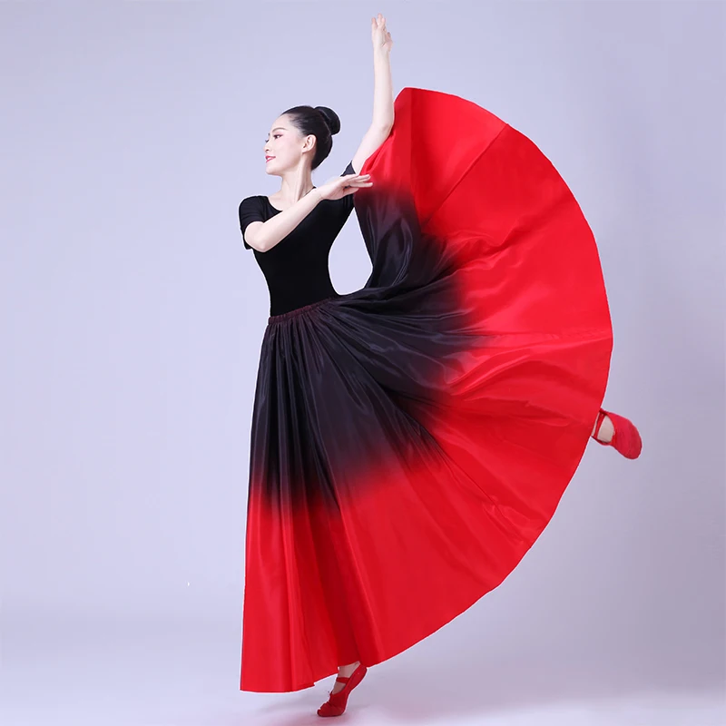 180/360/720 Degree Women Gradient Dance Skirts Modern Classical Dance Costume Performance Dance Practice Big Swing Long Skirts
