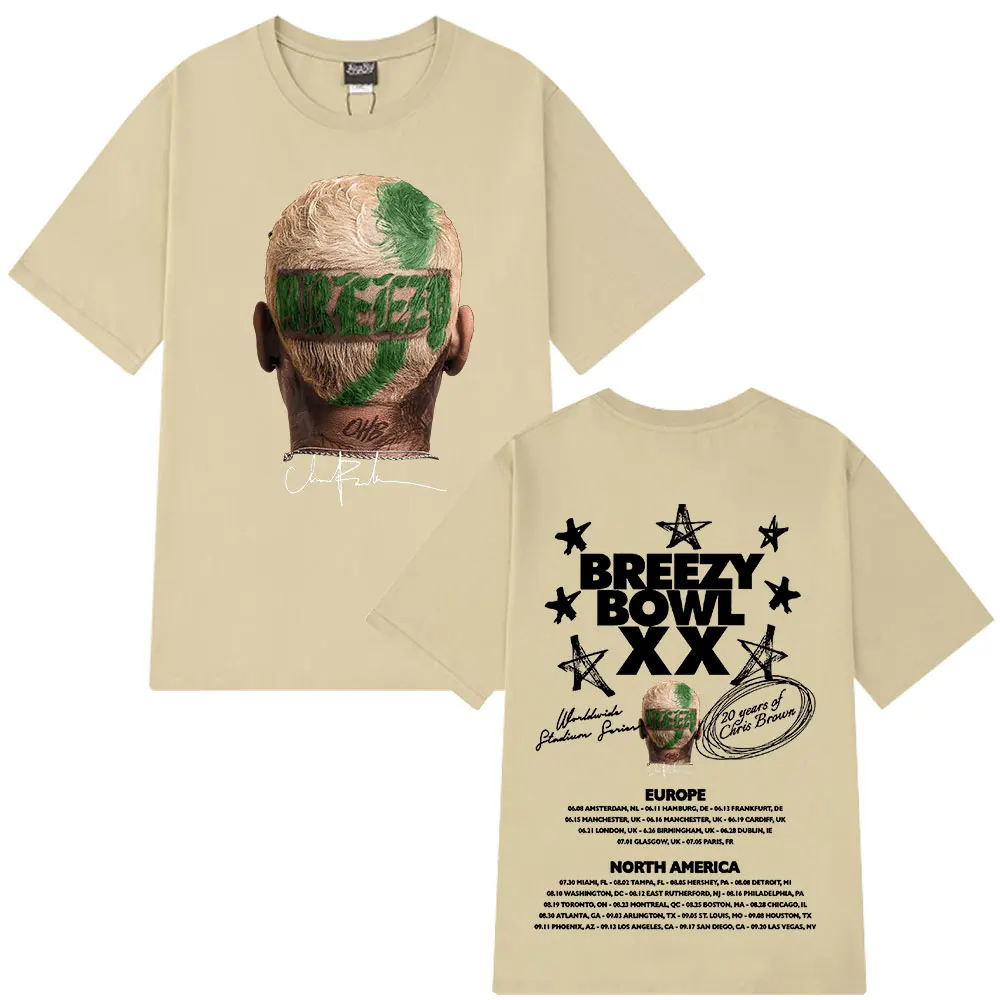 Chris Brown Breezy Bowl XX 2025 Tour Concert Merch T-shirt Men's