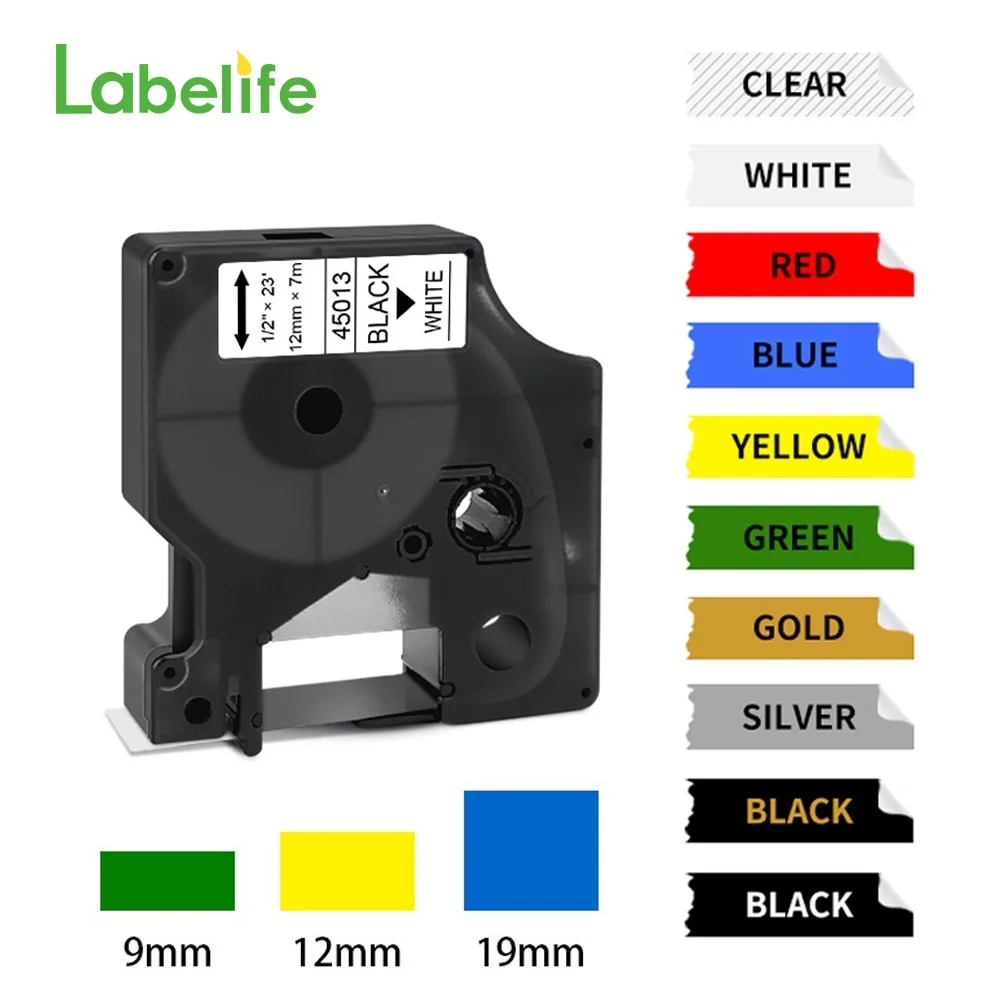 CompatibleDymoD1LabelTape12mmBlackonWhite45013S0720530for