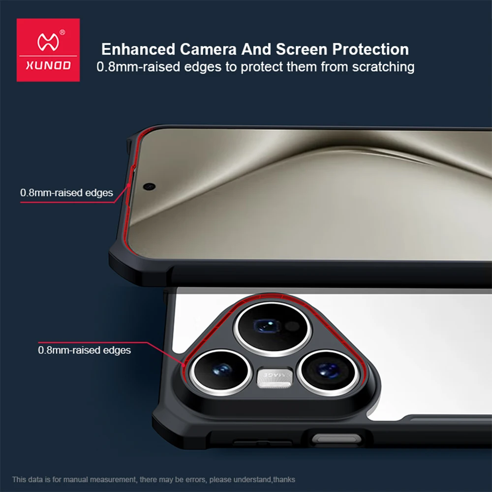 Xundd Shockproof Airbag Phone Case with Camera Protection and Clear Acrylic+TPU Shell