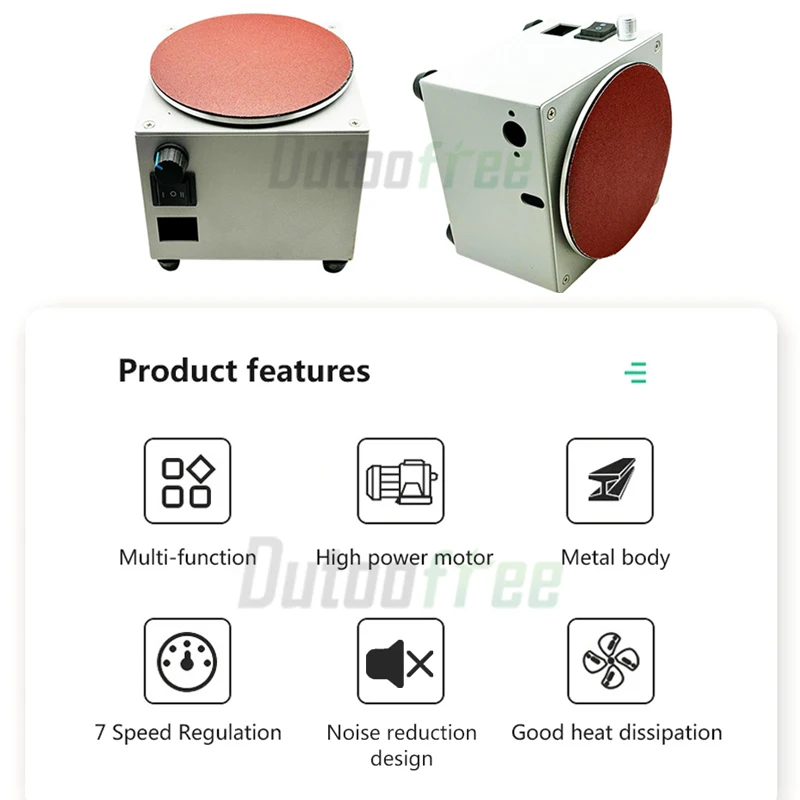 110V/220V 6-Inch Mini Belt Disc Sander Sanding Machine for Wood Metal Stone Grinding Curve Grinding 20PCS Sandpaper for electric orbital sander