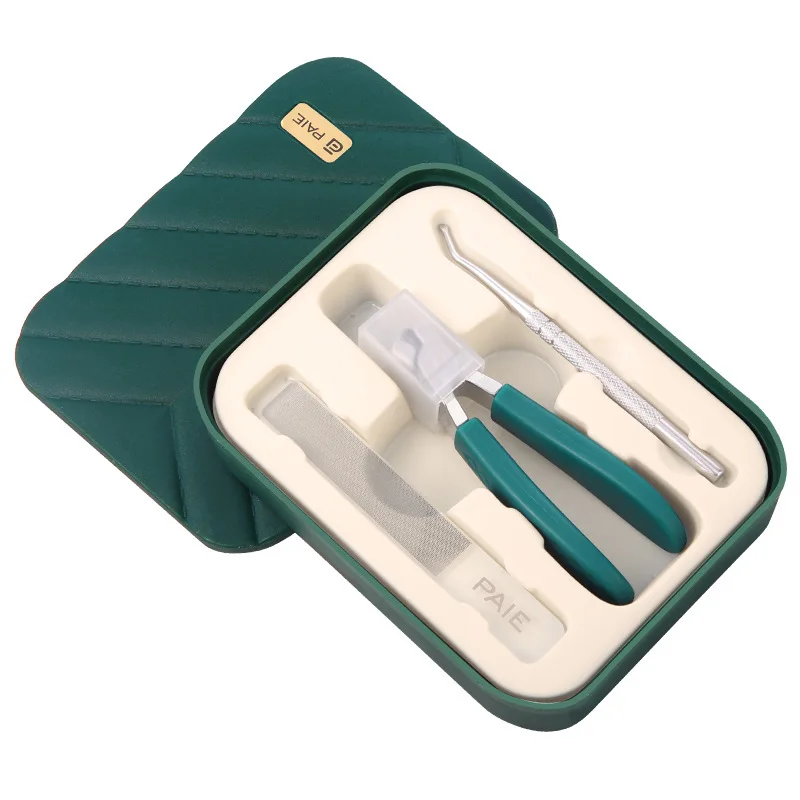 3-Piece Sets New Portable Nail Clippers Bevel Nail Clippers Stainless Steel Splash Resistant Nail Scissors Set with Storage Box