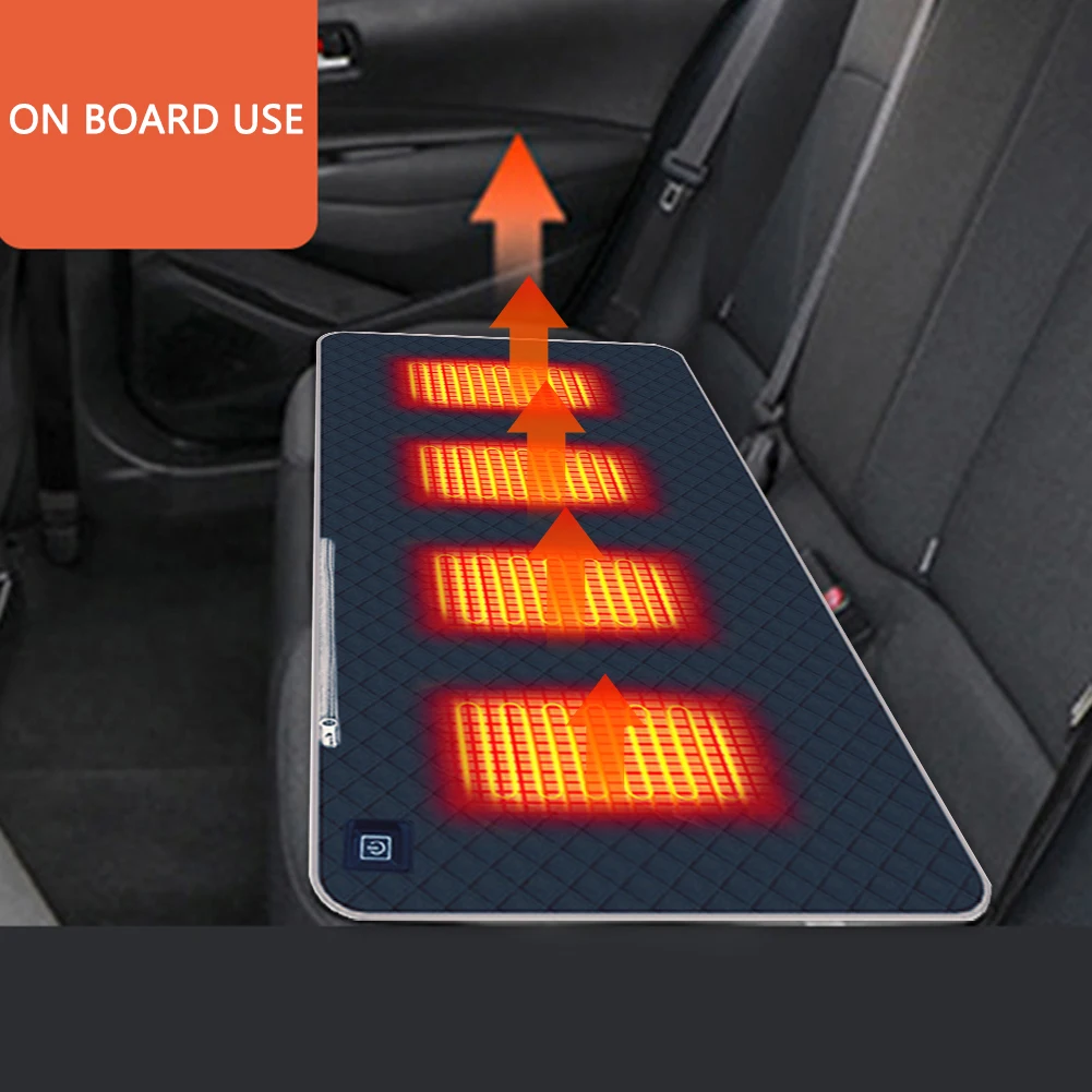 Camping Chair Heated Mat With 4 Heated Areas Outdoor Travel USB Electric Blanket With 3 Heating Mode Winter Warmer Seat Cushion