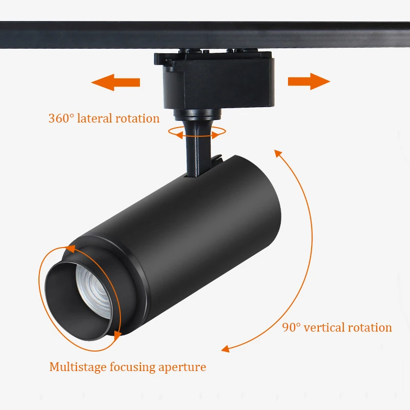 New Dimeable LED Track Light Interior Design Allows for Easy Installation of Scaled Rotary Track Spotlights in Homes and Decor 5