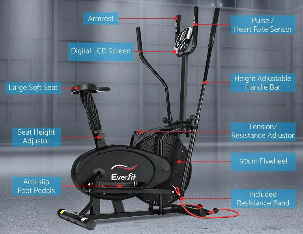 Sure, here's an optimized product title for that adheres to your requirements: 5 in 1 Elliptical Exercise Bike Cross