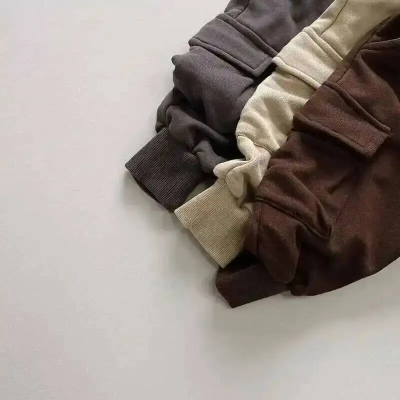 Baumwoll tasche Frühling Herbst neue Kinder Cargo hose lässige Jungen hose lose Sport Kleinkind tragen Kinder kleidung für 1-8y – Detail 16