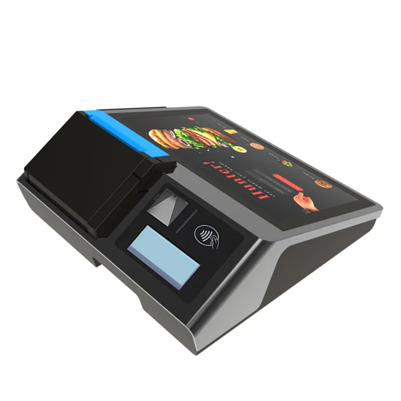Z100 판매점용 데스크탑 안드로이드 POS 단말기, 10.1인치 터치스크린, NFC 스캐너, 58/80mm 감열 프린터 탑재