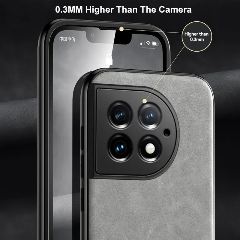 Leather Phone Case with Metal Plate and Car Mount Support